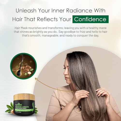 Herbishh Keratin & Argan Oil Hair Mask Combo for Damaged, Dry & Frizzy Hair