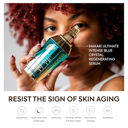 Makari Ultimate Intense Blue Crystal Regenerating Serum (50 ml) | Hydrating & Brightening-Inspired Serum for Face & Body | Skin Care with Glutathione, Collagen & Vitamin C