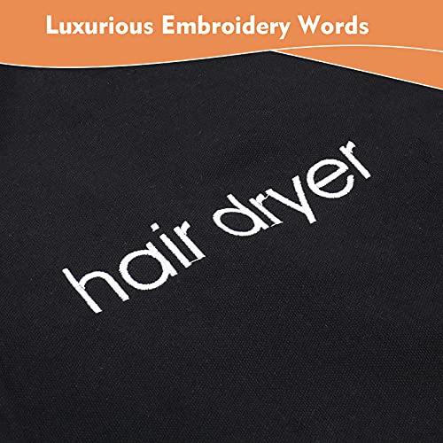 8 Pack Travel Hair Dryer Bags - Drawstring Storage Containers for Bathroom & Travel (Black)