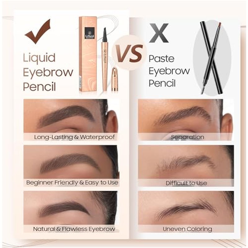 Microblading Eyebrow Pen - Eyebrow Pencils for Women, Long Lasting Waterproof Brow Pencil With Micro-Fork Tip Applicator and Stays on All Day£¬Gift for Women (2 PCS Dark Brown)