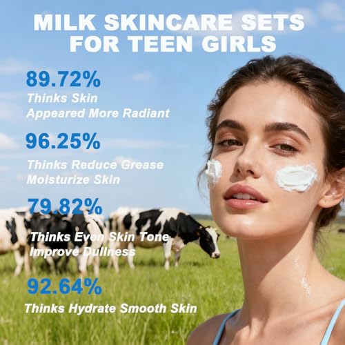 Kids Milk Skin Care Set for Teens Girls Ages 8-12 - Hydrating & Nourishing