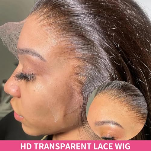 Optenpg 22 Inch Body Wave Lace Front Wigs Human Hair HD Lace Natural Color Pre Plucked with Baby Hair