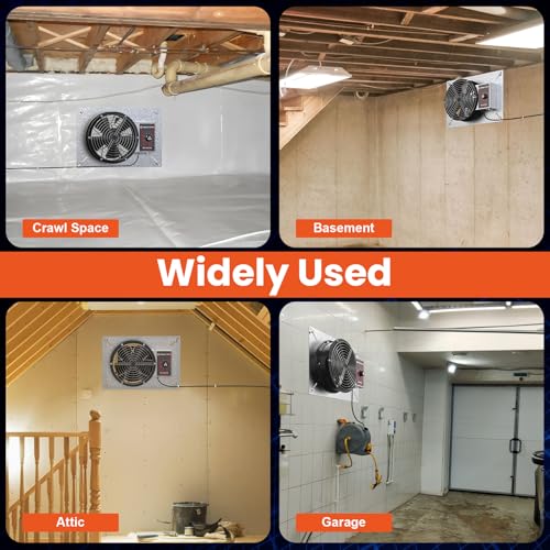 Abestorm 8.7 Inch Crawlspace Ventilation Fan with Humidistat 540 CFM for Basement & Attic