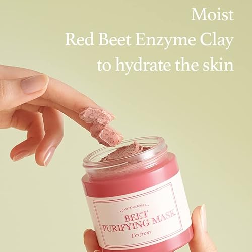 I¡¯m From Beet Purifying Mask, Deep moisturizing wash-off clay mask,1.5% red beet enzyme, clean the pores and control sebum, soothing effect for dry, dull, sensitive skin - 3.88oz (110g)