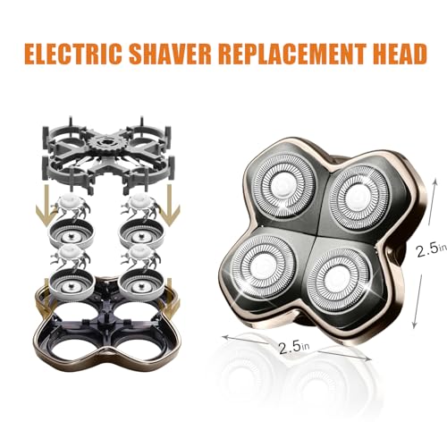 Audoc 3-Pack Replacement Blade Heads for Skull Shaver PRO 4-Head Bald Head Grooming