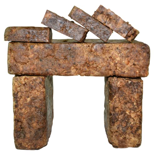 Unscented Raw African Black Soap 3 lbs Bulk Bars - 48 oz Pack of 1 - Natural Ghana Skin & Hair Cleanser