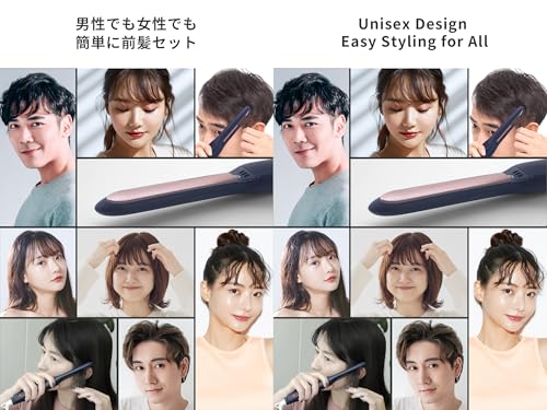 Mini Flat Iron for Bangs & Short Hair - 0.43 Inch Tapered Plate, Fast Heat-up