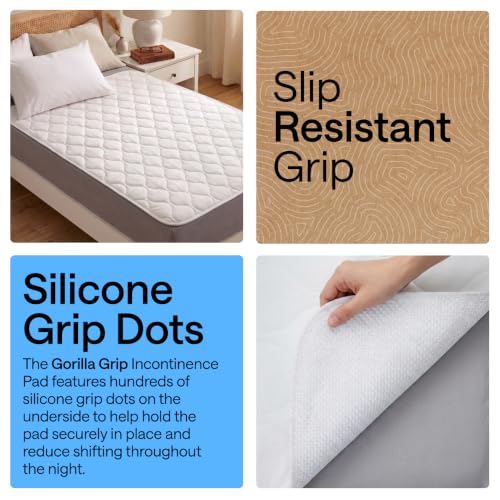GORILLA GRIP Reusable Waterproof Underpads 34x52 Inches, Pack of 4, White