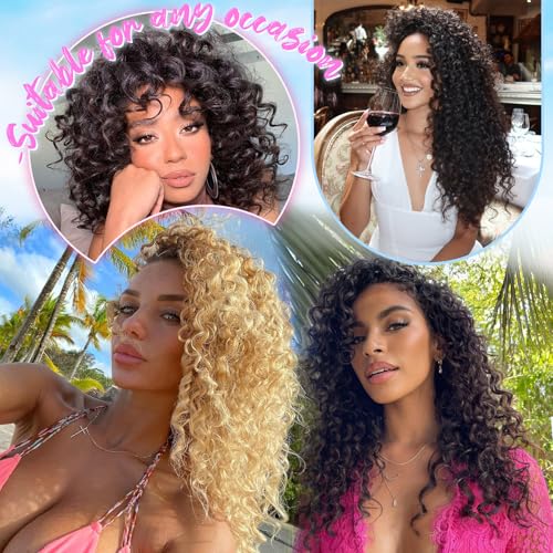 Deep Wave Crochet Hair 12 Inch Black Pre-Looped Curly Synthetic Braiding