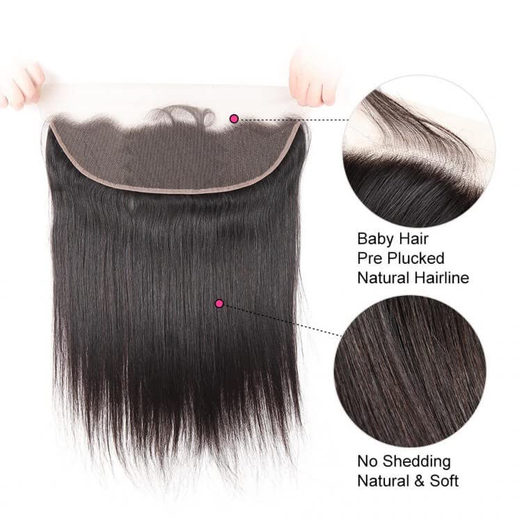 10 Inch HD Lace Frontal Closure Human Hair Straight Brazilian Virgin Hair