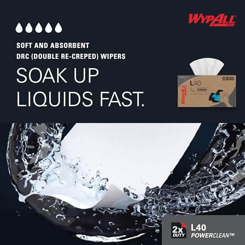 WypAll PowerClean L40 Extra Absorbent Towels 9 x 90 Sheets, Industrial Wipes