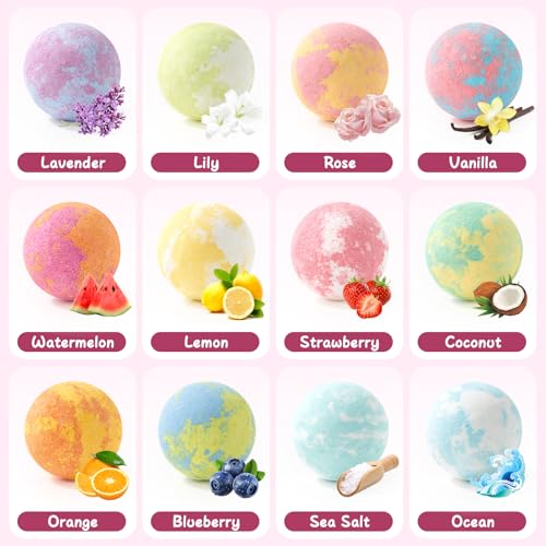 Kids Bath Bomb Set with Surprise Toys & Aromatic Fizzies - 12 Pack