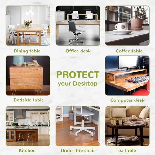 Clear 2mm Thick Table Cover Protector - 48 x 96 Inch Waterproof Plastic Tablecloth