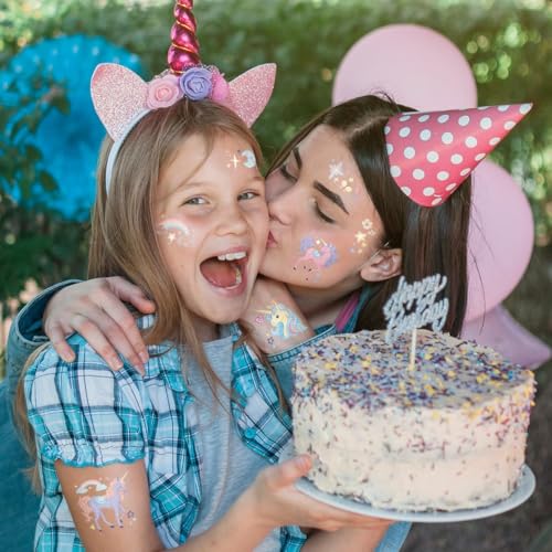 Cheerland 108pcs Unicorn Tattoos Girls Unicorn Birthday Party Decorations Magical Party Favors Birthday Pastel Party Supplies Rainbow Unicorns Temporary Tattoos Kids Temp Tats Girl Baby Shower