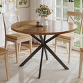 Walnut 47.2 Inch Round Dining Table for 4 - Sturdy Kitchen & Home Use