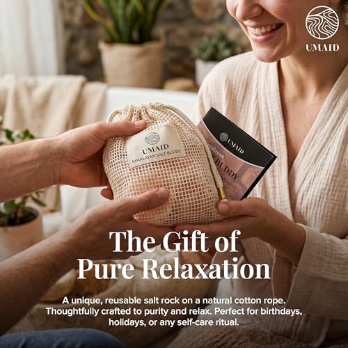 UMAID 4 lb Himalayan Pink Salt Rock for Shower & Bath - Spa Wellness Gift