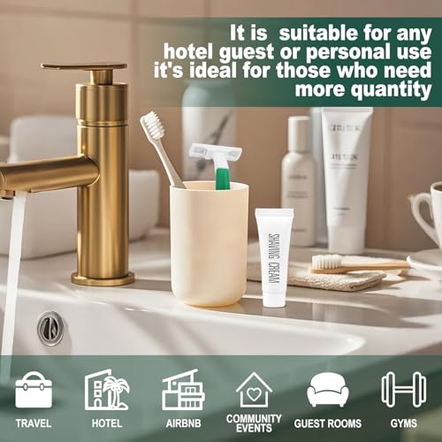 Disposable Razors in Bulk,Green Razors Individually Wrapped Bulk,Twin Blade Razors with Clear Safety Cap and Shaving Cream, Razors For Homeless, Hotel,Air Bnb,Shelter/Homeless/Travel (200)