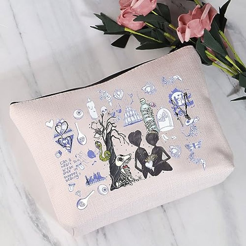 JYTAPP Horror Movie Bride Inspired Cosmetic Bag Halloween Makeup Case For Horror Movie Lover Bride Merchandise Bride Wedding Gift