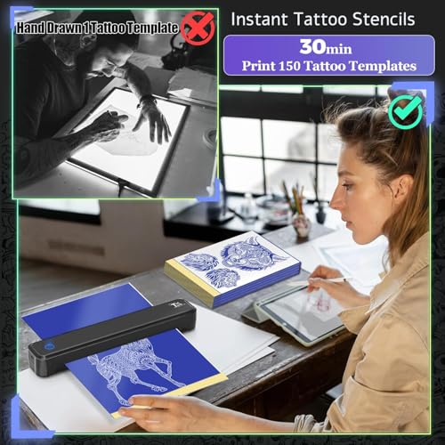Portable Wireless Bluetooth Tattoo Stencil Printer - Compact & Rechargeable