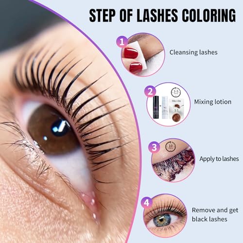 PERMANIA Lash Color Kit, Natural Black 15 ml for Lashes and Brows with Detailed Instruction Eyebrow Color for Beginners, Salon Grade