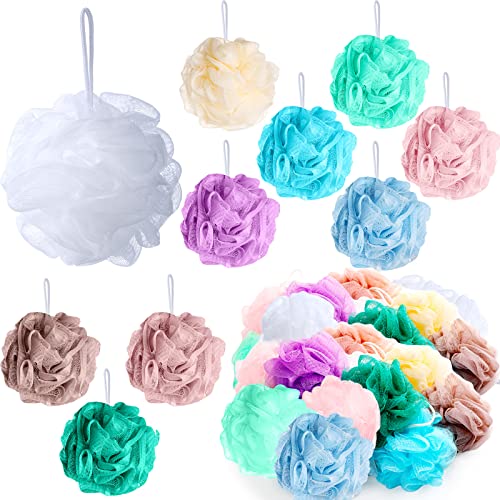 50 Pack Loofah Sponge Bulk Shower Mesh Balls Multicolor for Bath & Body