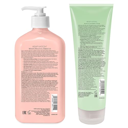 Hemp Nation Peach Hibiscus Body Lotion & Scrub Set - 26 Fl Oz