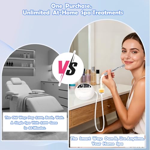 Pro Cordless Microdermabrasion Machine, Beauty Star Portable Facial Pore Vacuum Tool for Blackhead Removal, Glowing Skin, 3 Diamond Tips & 9-Setting Suction, Home and Salon Use
