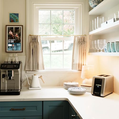 TWOPAGES Gold Cafe Curtain Rod 28-48 Inch with Rings - Adjustable Kitchen Window Drapery Support