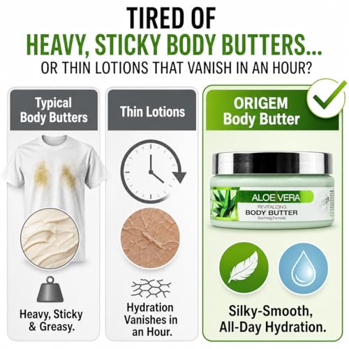 Hydrating Body Butter for Dry Skin - Mango, Shea & Argan Oil, 8 Oz