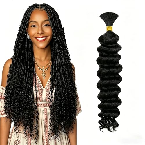 Natural Black 22 Inch Boho Braiding Hair - 40G Unprocessed Virgin Human Hair for Knotless & Crochet Styles