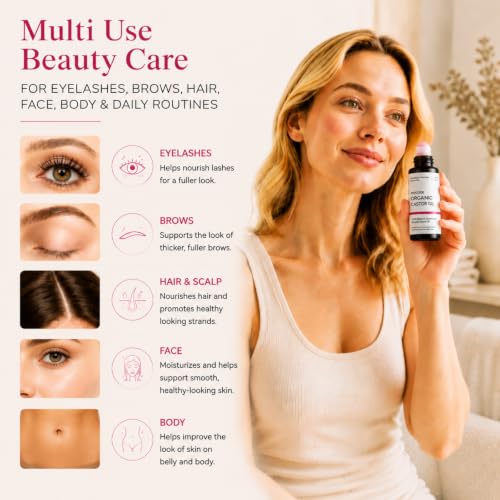 Organic Castor Oil Roll-On with Rose Quartz Roller Ball, 1.7 oz