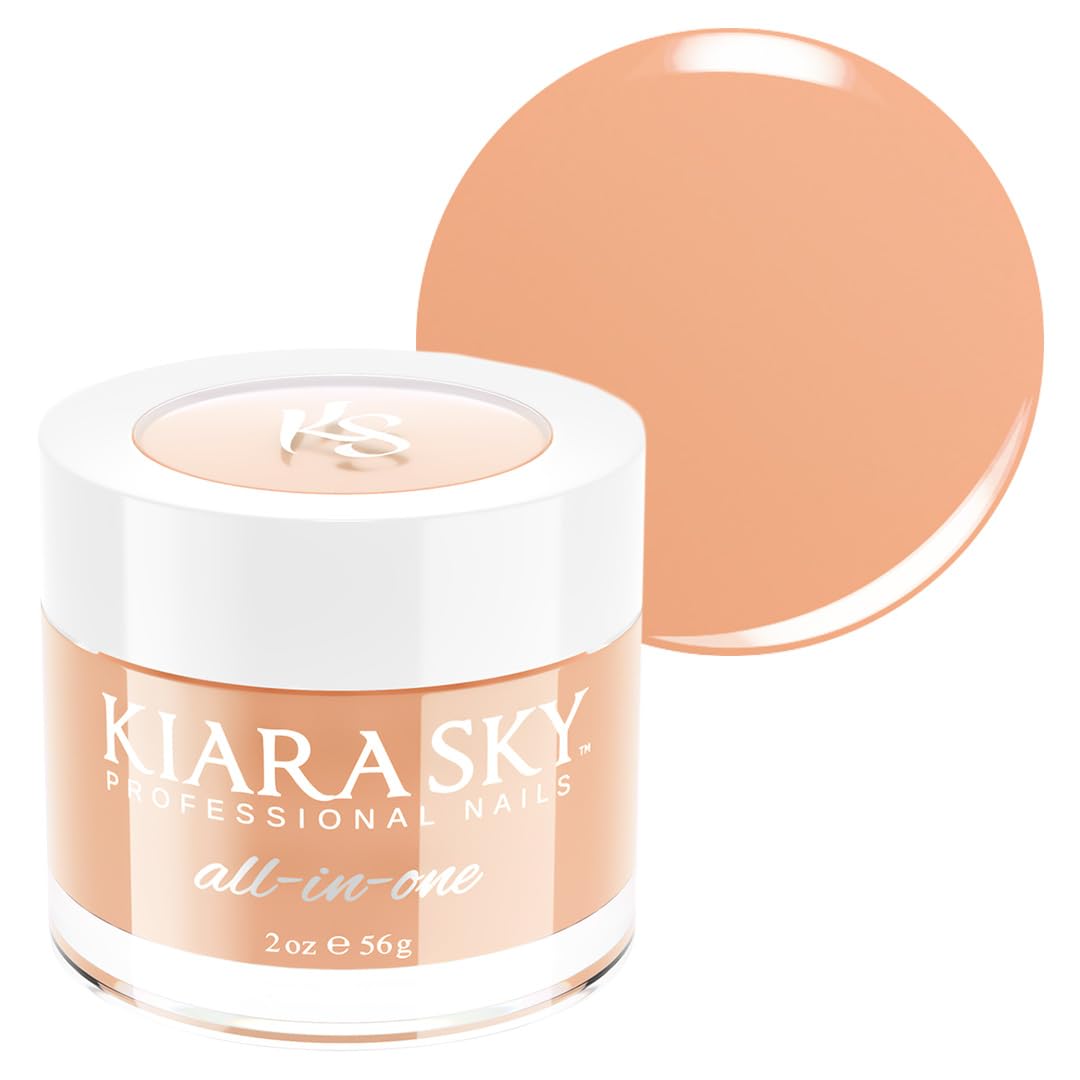 Kiara Sky All-In-One Acrylic Nail Powder | Multi-Use Dip & Acrylic Powder | Sculpting, Overlay & Dipping 2 oz, Peach Bum