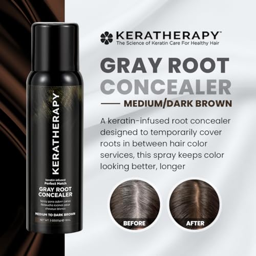 Dark Brown Root Concealer Spray - Gray Hair Touch Up & Cover Up