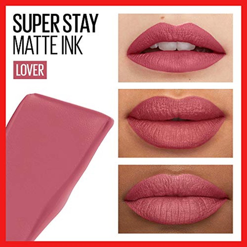 MAYBELLINE Super Stay Matte Ink Liquid Lipstick Makeup Long Lasting High Impact Color Up to 16H Wear Composer Cherry Brown & Lover Mauve Neutral 1 Count Each