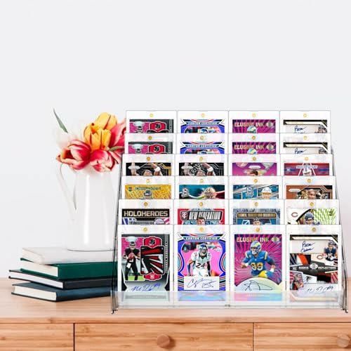 7-Tier Acrylic Card Display Stand for Trading & Sports Cards - Portable & Space-Saving