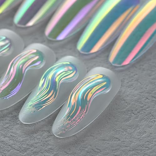 Aurora Chrome Nail Powder - Holographic Holo Nail Art Glitter - Variation GTKIT-01