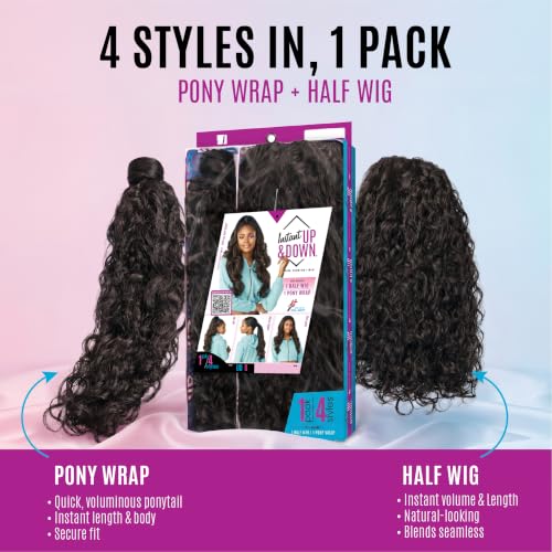 Sensationnel Instant Updown Half Wig & Ponytail Set - Dark Brown