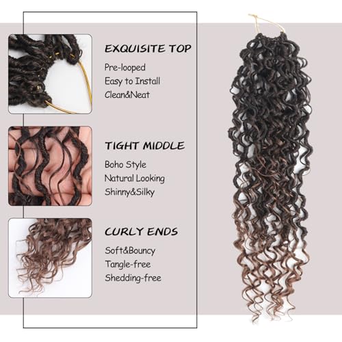 Vemet Goddess Locs Crochet Hair 24 Inch - 9 Packs, Boho Faux Locs, Natural Synthetic Fibers