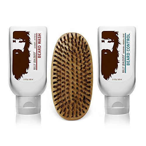 Original Beard Envy Facial Hair Refining Kit with Beard Wash & Boar Bristle Brush