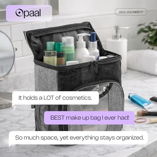 Opaal 11-Inch Vertical Makeup & Hair Tool Organizer Bag for Travel