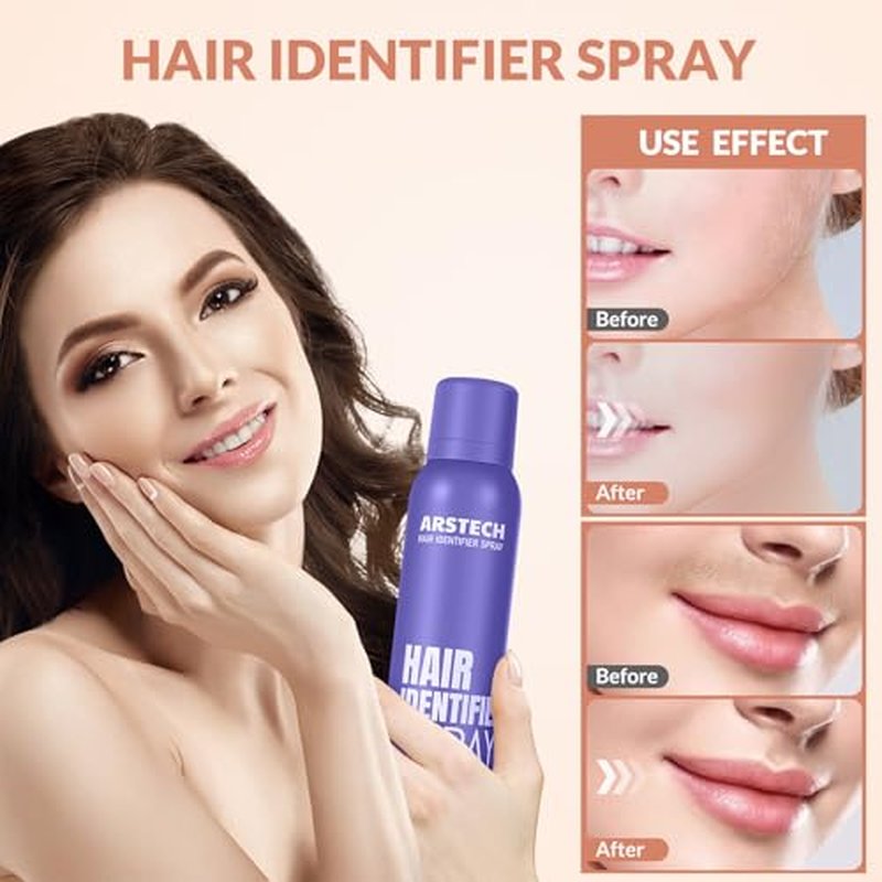 Dermaplane Razor for Women Face Hair Identifier Spray for Face Shaving Dermaplaning Tool Skin Body Dermaplaning Spray for Women with 8 Facial Razor Face Shaver Kit Facial Hair Removal (Purple 2 Pack)