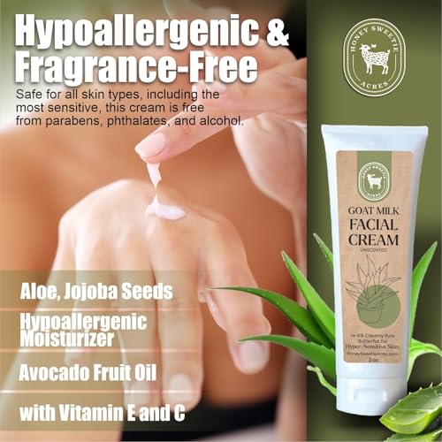 Honey Sweetie Acres Goat Milk Facial Cream with Aloe & Jojoba - 2 oz