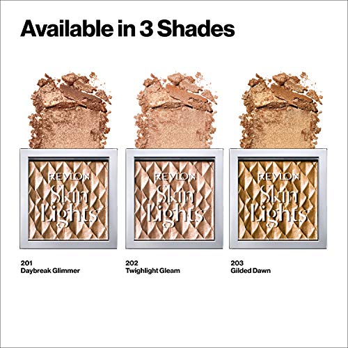 Revlon Skinlights Prismatic Powder Highlighter, Lightweight, Super-Smooth Buildable Shimmer, Twilight Gleam (202), 0.28 Oz