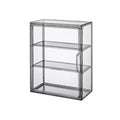 3PACK 3 Tiers Acrylic Display Case with 2 Division Boards, Acrylic Storage Organizers Box with Magnetic Door, Wall-Mounted Dustproof Showcase for Makeups, Purses, Figure