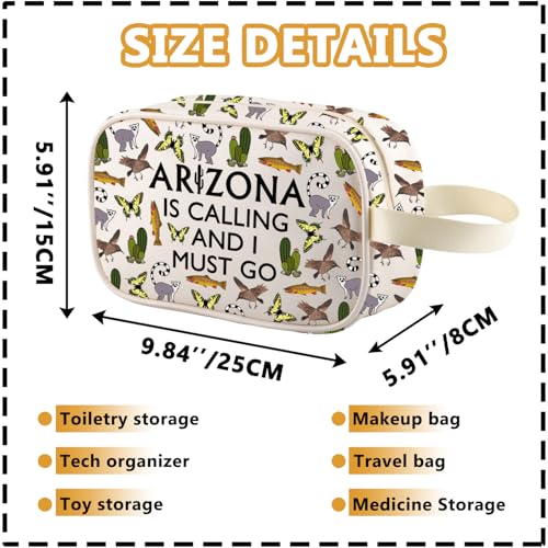 XYANFA State Lover Makeup Bag Desert Vacation Souvenir Gift Arizz ona Is Calling And I Must Go Cosmetic Bag