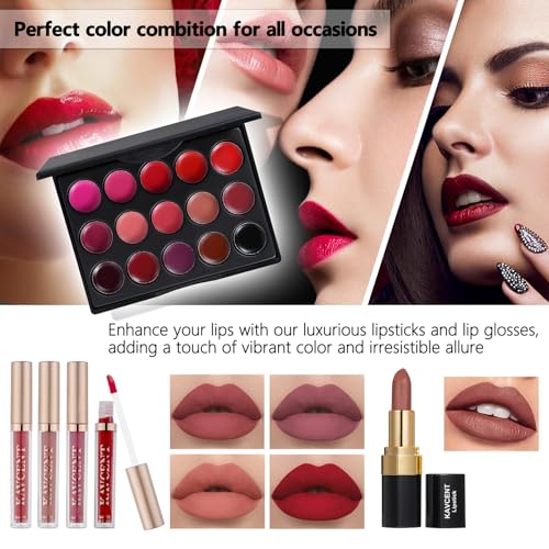 All-in-One Makeup Kit for Women with Eyeshadow Palette Lip Gloss Foundation & Brushes