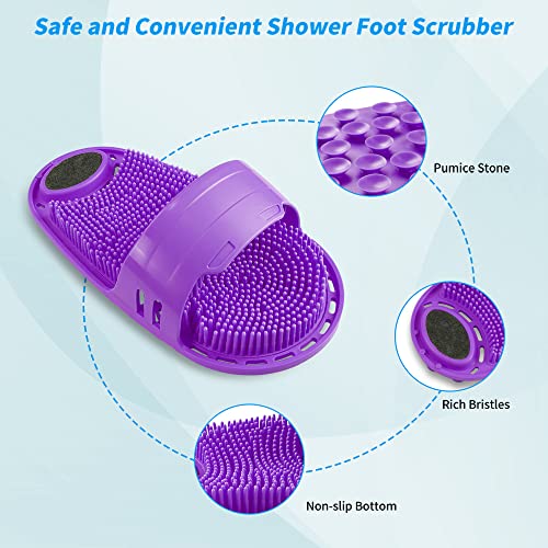 Silicone Foot Scrubber with Non-Slip Suction Cups - Violet
