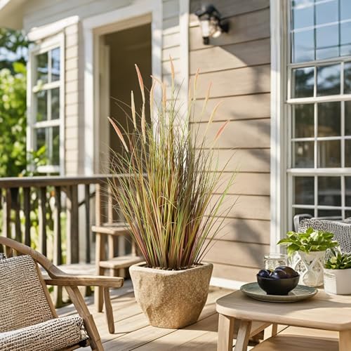 Artificial Cattail Reed Grass 3ft - 2 Pack Indoor Outdoor Faux Onion Grass