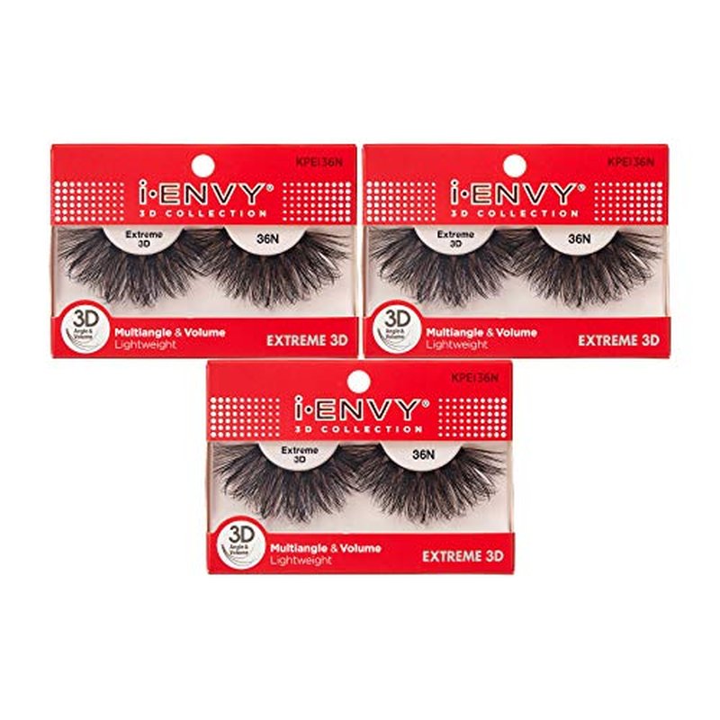 i?ENVY 3 Pairs False Eyelashes 3D Glam Collection Multi-Angle & Volume Extreme Lashes