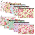 Reginary 20 Pieces Cosmetic Bag for Women, Roomy Makeup Bags with Zipper Toiletry Bag Pouch Travel Accessory Organizer Gifts, 7 x 4.3 Inches(Pink Flower)